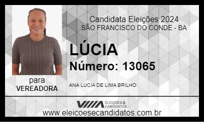 Candidato LÚCIA 2024 - SÃO FRANCISCO DO CONDE - Eleições