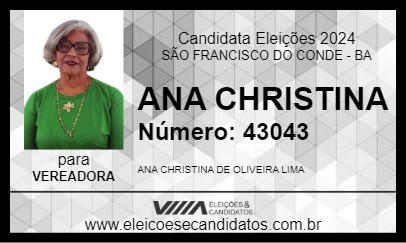 Candidato ANA CHRISTINA 2024 - SÃO FRANCISCO DO CONDE - Eleições