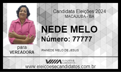 Candidato NEDE MELO 2024 - MACAJUBA - Eleições