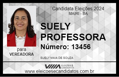 Candidato SUELY PROFESSORA 2024 - MAIRI - Eleições