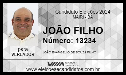 Candidato JOÃO FILHO 2024 - MAIRI - Eleições