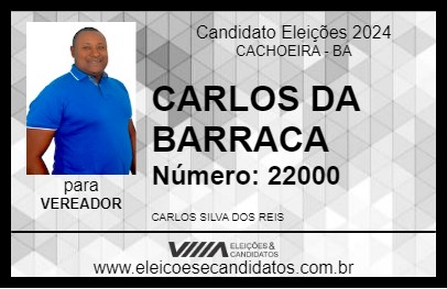 Candidato CARLOS DA BARRACA 2024 - CACHOEIRA - Eleições