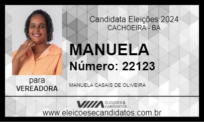 Candidato MANUELA  2024 - CACHOEIRA - Eleições