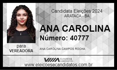 Candidato ANA CAROLINA 2024 - ARATACA - Eleições