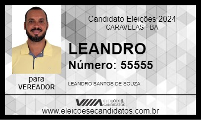 Candidato LEANDRO 2024 - CARAVELAS - Eleições