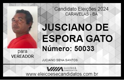 Candidato JUSCIANO DE ESPORA GATO 2024 - CARAVELAS - Eleições