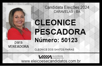 Candidato CLEONICE PESCADORA 2024 - CARAVELAS - Eleições