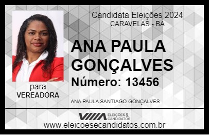 Candidato ANA PAULA GONÇALVES 2024 - CARAVELAS - Eleições