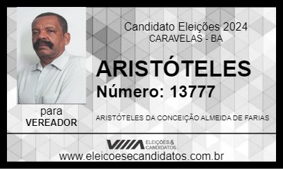 Candidato ARISTÓTELES 2024 - CARAVELAS - Eleições