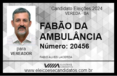 Candidato FABÃO DA AMBULÂNCIA 2024 - VEREDA - Eleições