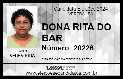 Candidato DONA RITA DO BAR 2024 - VEREDA - Eleições