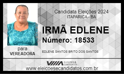 Candidato IRMÃ EDLENE 2024 - ITAPARICA - Eleições