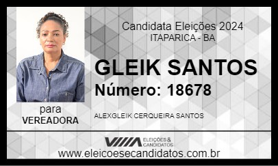 Candidato GLEIK  SANTOS 2024 - ITAPARICA - Eleições