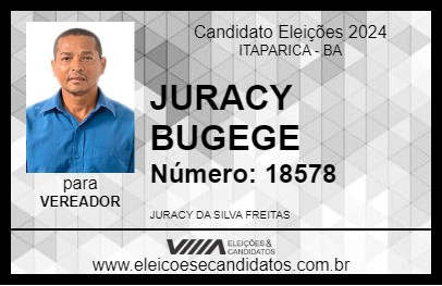 Candidato JURACY BUGEGE 2024 - ITAPARICA - Eleições