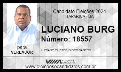 Candidato LUCIANO BURG 2024 - ITAPARICA - Eleições