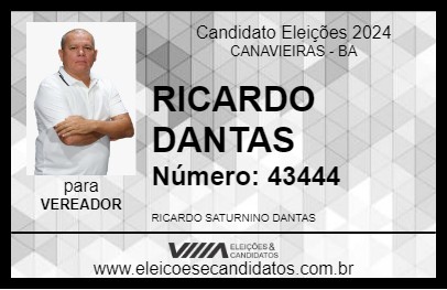 Candidato RICARDO DANTAS 2024 - CANAVIEIRAS - Eleições