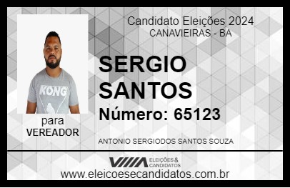 Candidato SERGIO SANTOS 2024 - CANAVIEIRAS - Eleições