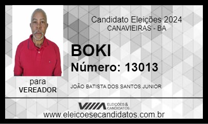 Candidato BOKI 2024 - CANAVIEIRAS - Eleições