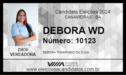 Candidato DEBORA WD 2024 - CANAVIEIRAS - Eleições