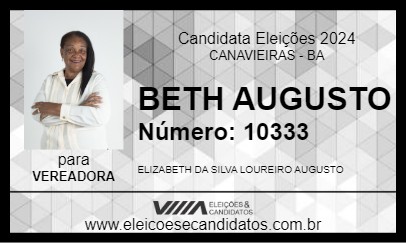 Candidato BETH AUGUSTO 2024 - CANAVIEIRAS - Eleições