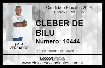 Candidato CLEBER DE BILU 2024 - CANAVIEIRAS - Eleições