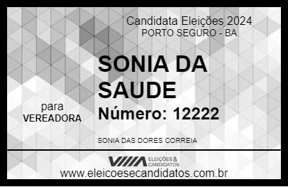 Candidato SONIA DA SAUDE 2024 - PORTO SEGURO - Eleições