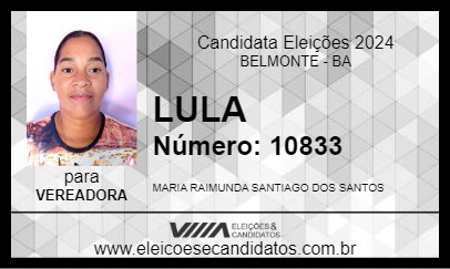 Candidato LULA 2024 - BELMONTE - Eleições