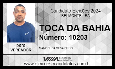 Candidato TOCA DA BAHIA 2024 - BELMONTE - Eleições