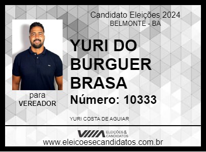 Candidato YURI DO BURGUER BRASA 2024 - BELMONTE - Eleições