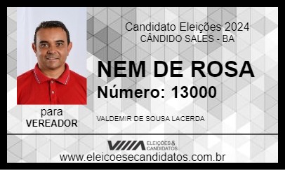 Candidato NEM DE ROSA 2024 - CÂNDIDO SALES - Eleições