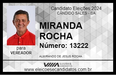 Candidato MIRANDA ROCHA 2024 - CÂNDIDO SALES - Eleições