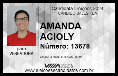 Candidato AMANDA ACIOLY 2024 - CÂNDIDO SALES - Eleições