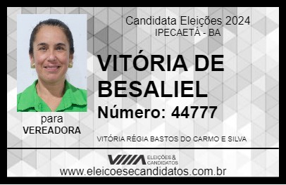 Candidato VITÓRIA DE BESALIEL 2024 - IPECAETÁ - Eleições