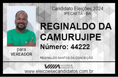 Candidato REGINALDO DA CAMURUJIPE 2024 - IPECAETÁ - Eleições