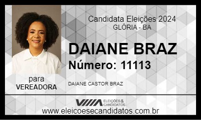 Candidato DAIANE BRAZ 2024 - GLÓRIA - Eleições