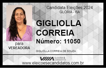 Candidato GIGLIOLLA CORREIA 2024 - GLÓRIA - Eleições