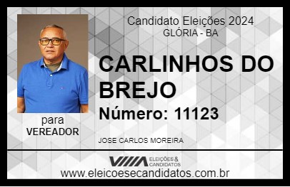 Candidato CARLINHOS DO BREJO 2024 - GLÓRIA - Eleições