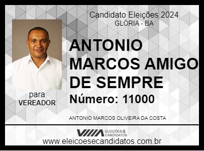 Candidato ANTONIO MARCOS AMIGO DE SEMPRE 2024 - GLÓRIA - Eleições