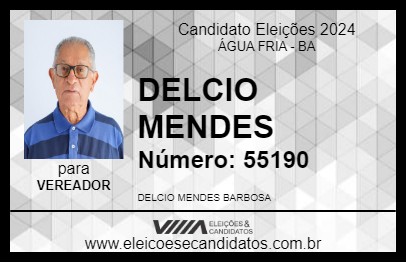 Candidato DELCIO MENDES 2024 - ÁGUA FRIA - Eleições