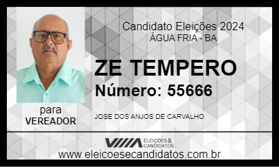 Candidato ZE TEMPERO 2024 - ÁGUA FRIA - Eleições