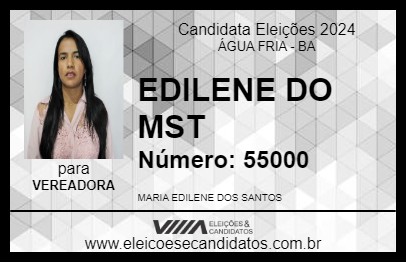 Candidato EDILENE DO MST 2024 - ÁGUA FRIA - Eleições