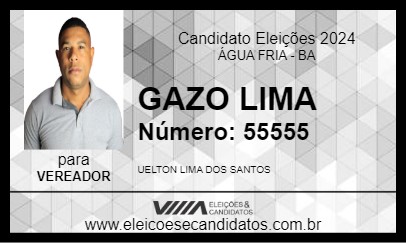 Candidato GAZO LIMA 2024 - ÁGUA FRIA - Eleições