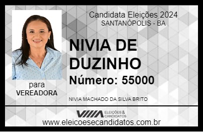 Candidato NIVIA DE DUZINHO 2024 - SANTANÓPOLIS - Eleições