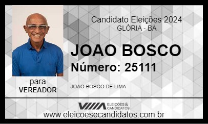 Candidato JOAO BOSCO 2024 - GLÓRIA - Eleições