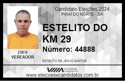 Candidato ESTELITO DO KM 29 2024 - PIRAÍ DO NORTE - Eleições