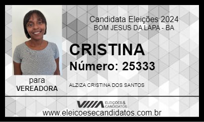 Candidato CRISTINA 2024 - BOM JESUS DA LAPA - Eleições