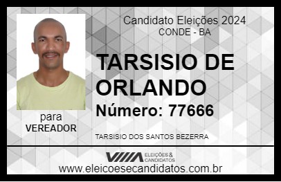 Candidato TARSISIO DE ORLANDO 2024 - CONDE - Eleições