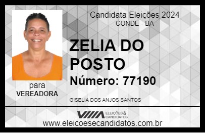 Candidato ZELIA DO POSTO 2024 - CONDE - Eleições