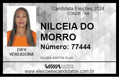 Candidato NILCÉIA DO BOLO 2024 - CONDE - Eleições