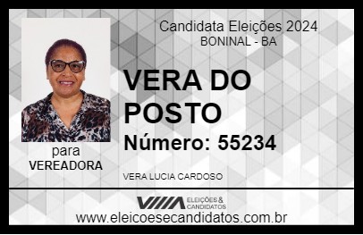 Candidato VERA DO POSTO 2024 - BONINAL - Eleições